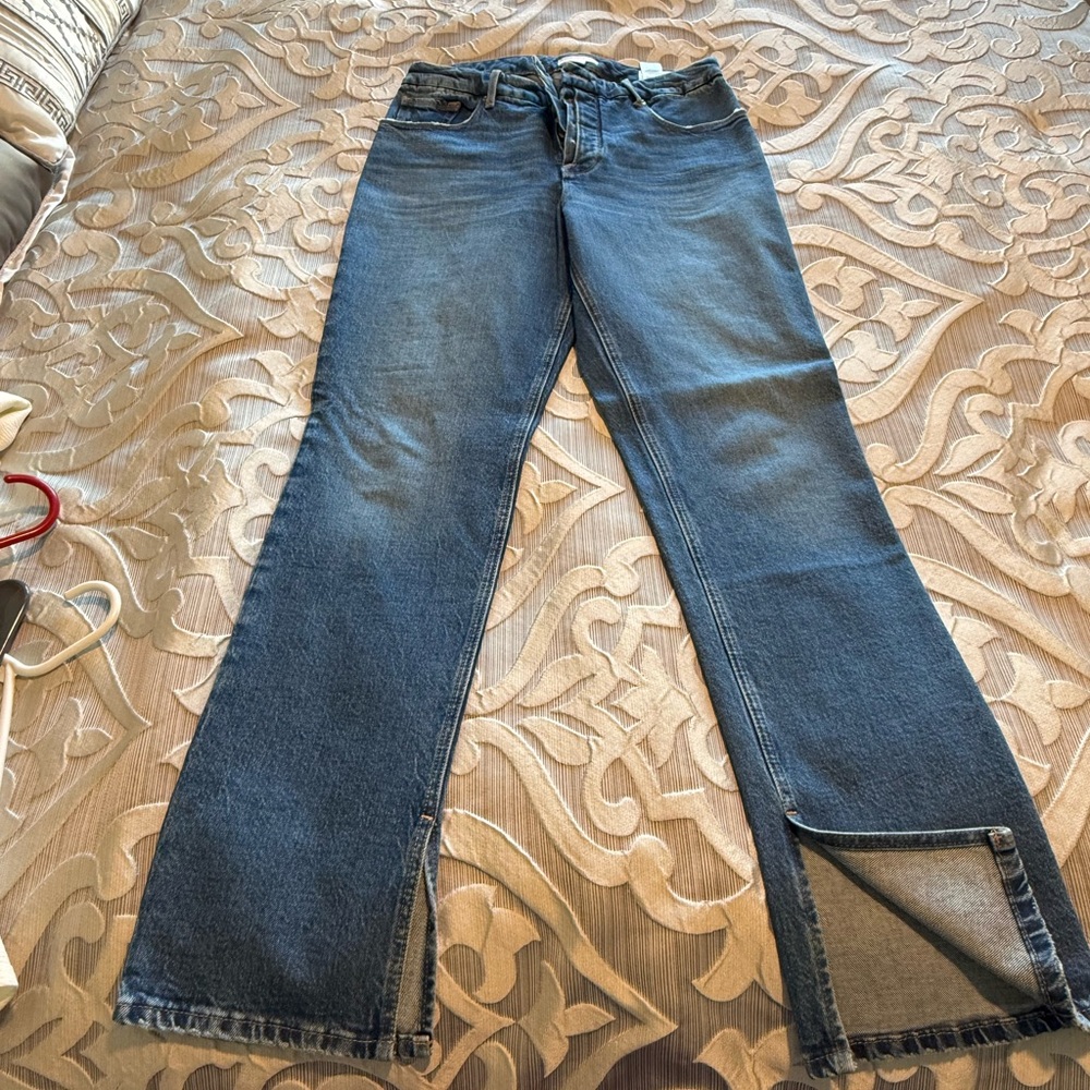 Good American Wide Leg Jeans in Denim Blue